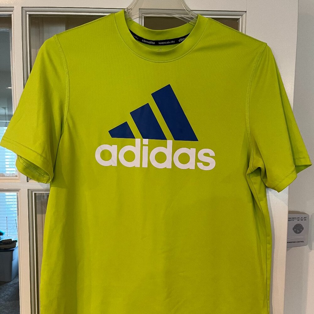 Adidas Climalite Boys XL / Mens XS T-shirt Lime Green
